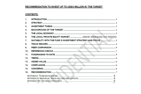Financial Due Diligence Questionnaire project