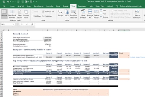 Multiple Rounds Cap Table project