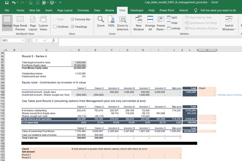 Multiple Rounds Cap Table project