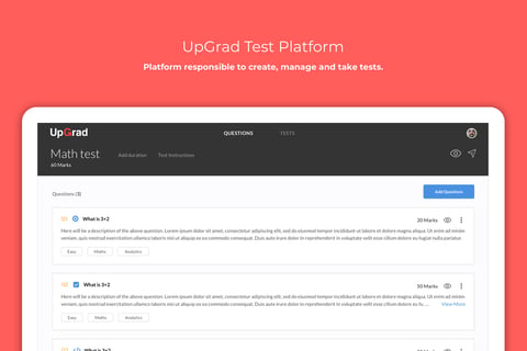 UpGrad Test Platform project