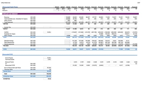 Financial Model for Utility Company project