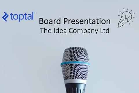 Board Deck With Market Outlook and Investment Appraisal project