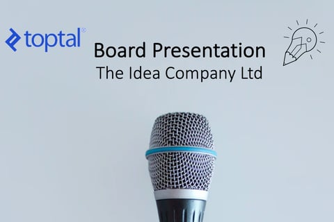 Board Deck With Market Outlook and Investment Appraisal project