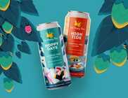 Illustrated Packaging for Happy Pear's Non-alcoholic Beer Line