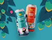 Illustrated Packaging for Happy Pear's Non-alcoholic Beer Line