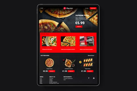 Pizza Hut Online Ordering Website project