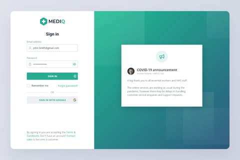 Mediq Responsive Web App project
