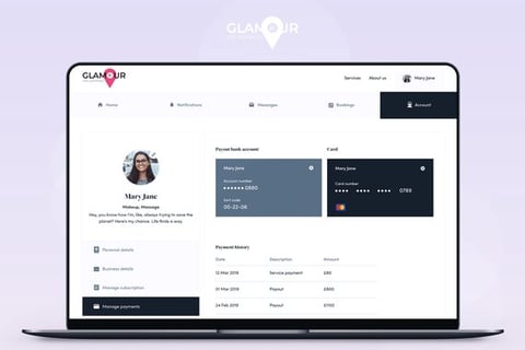 Glamour | Marketplace for Beauty Experts (Web) project