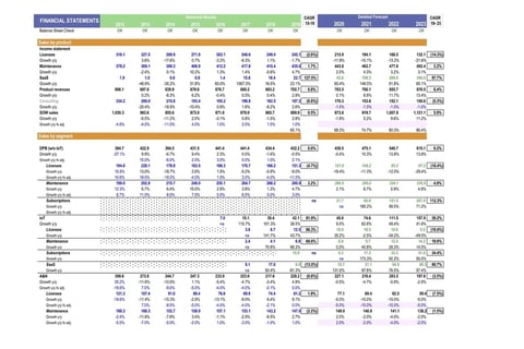 Full Financial Model for Software Company project