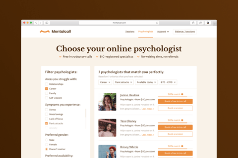 Mentalcall | Connecting Mental Health Patients With Licensed Psychologists project