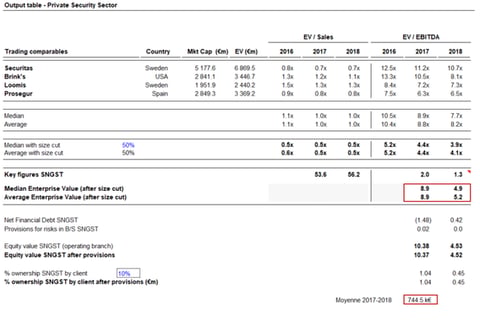 Valuation of a Private Security Company project