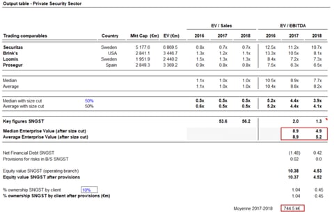 Valuation of a Private Security Company project
