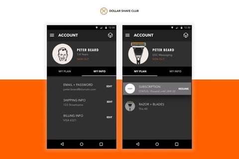 Dollar Shave Club : Member App for iOS & Android project
