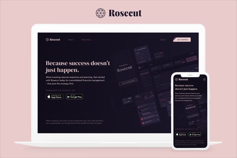 Rosecut | Fintech Landing Page Redesign project