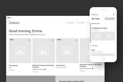UX Design Lead for a Luxury Travel Web App project