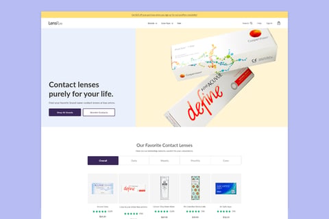 LensPure - Homepage Redesign for eCommerce Site project