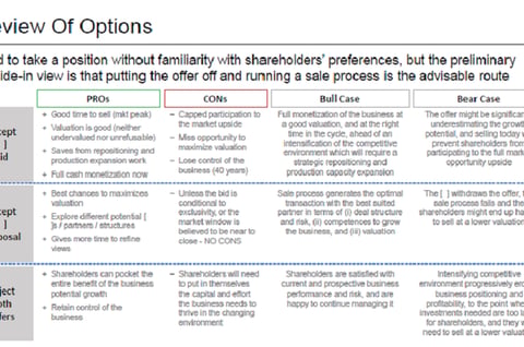 Sell-Side / Buy-Side Financial Advisory (Extract) project