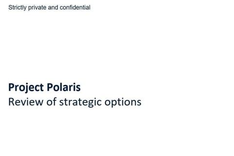 Review of Strategic Options for a Consumer and Retail Company project