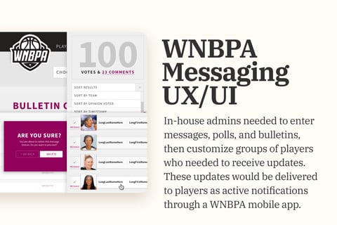 WNBPA Messaging System | Product Design, UX, and UI project
