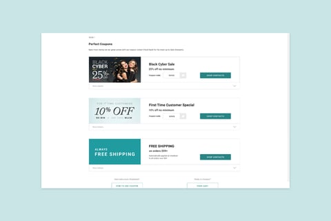 Coupon Code Page for Search Engine Optimization (SEO) project