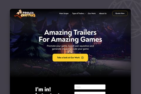 Video Game Trailer Website project