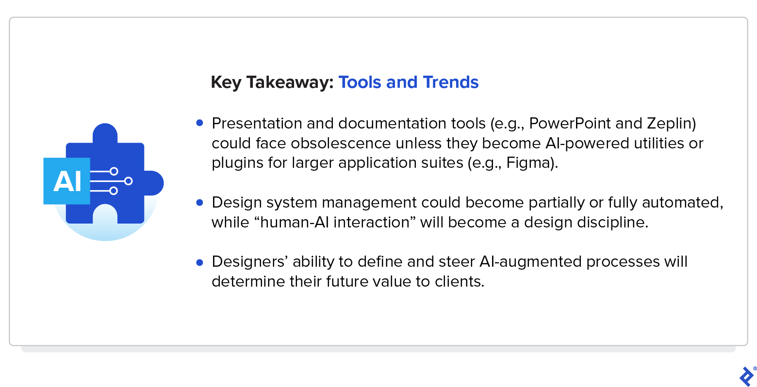 A key takeaway about tools and trends is that human-AI interaction will become a design discipline in its own right.