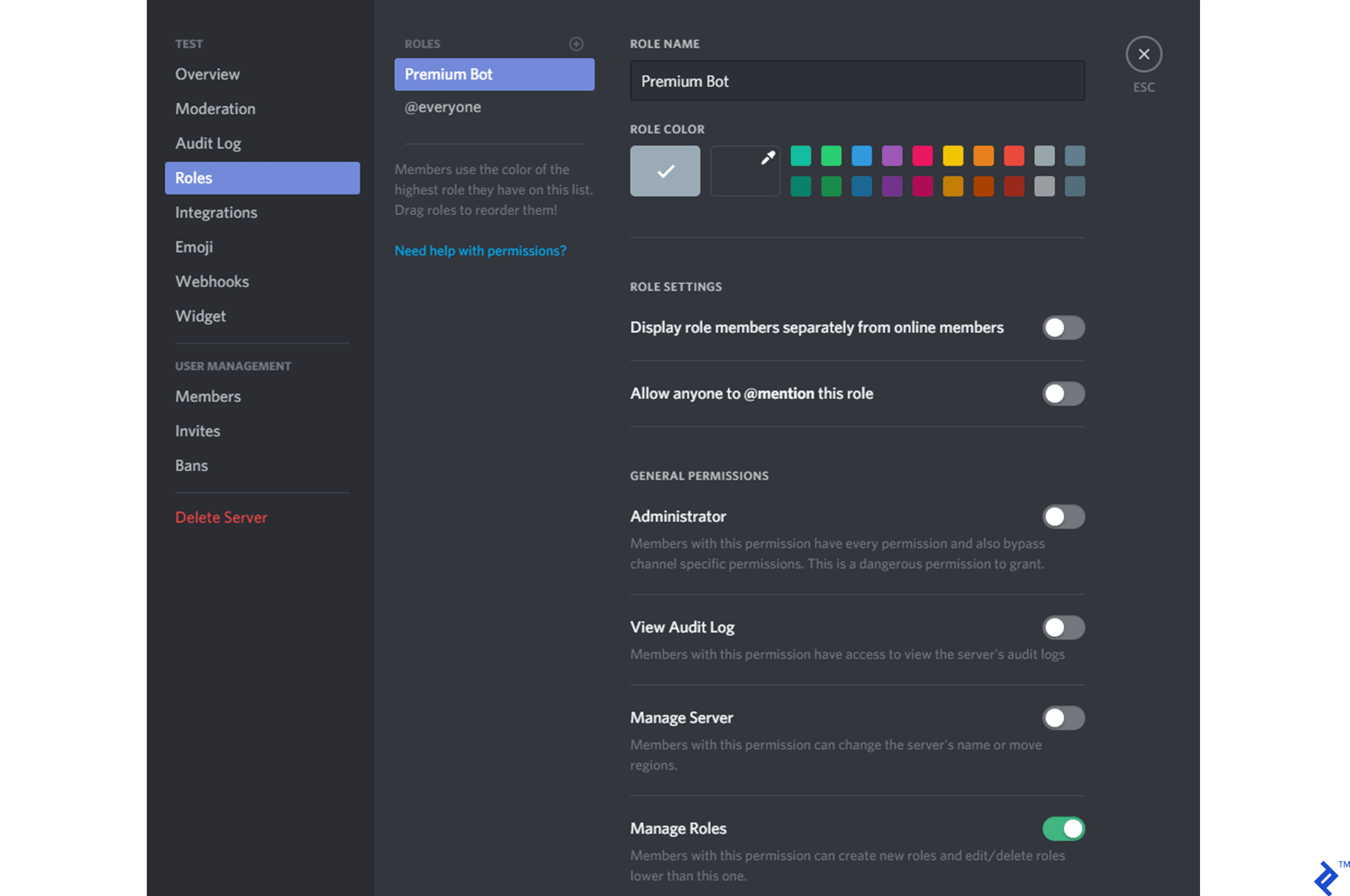 Start managing roles
