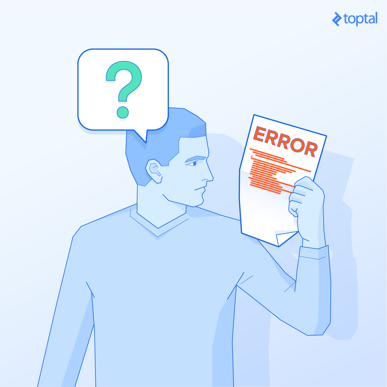 Read information. Human readable information. Toptal. Empty data. Jersey Error.