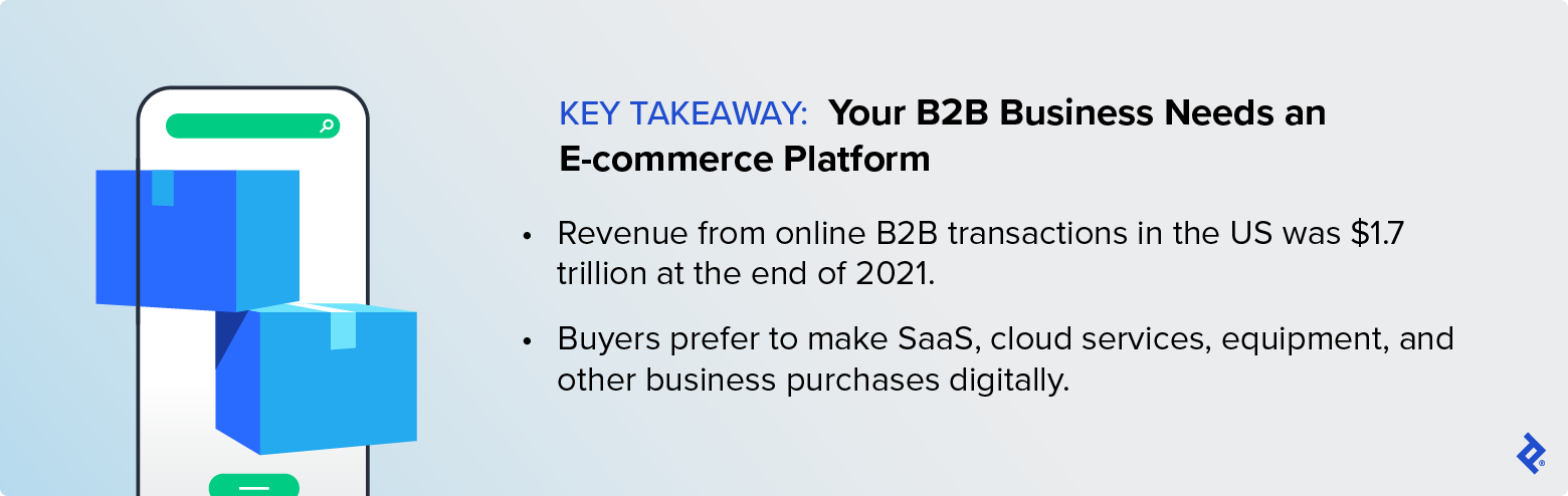 Key takeaway: Your B2B business needs a well-developed e-commerce platform.