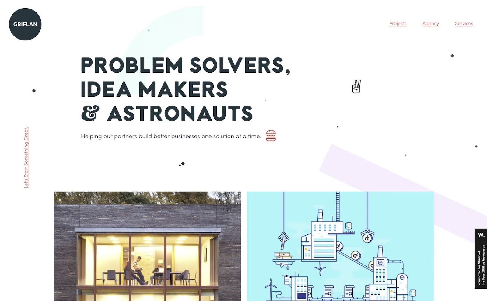 An example of a web design that uses proportion to create emphasis