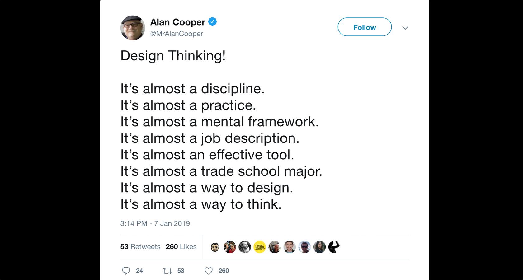 Alan Cooper shares his thoughts on design thinking