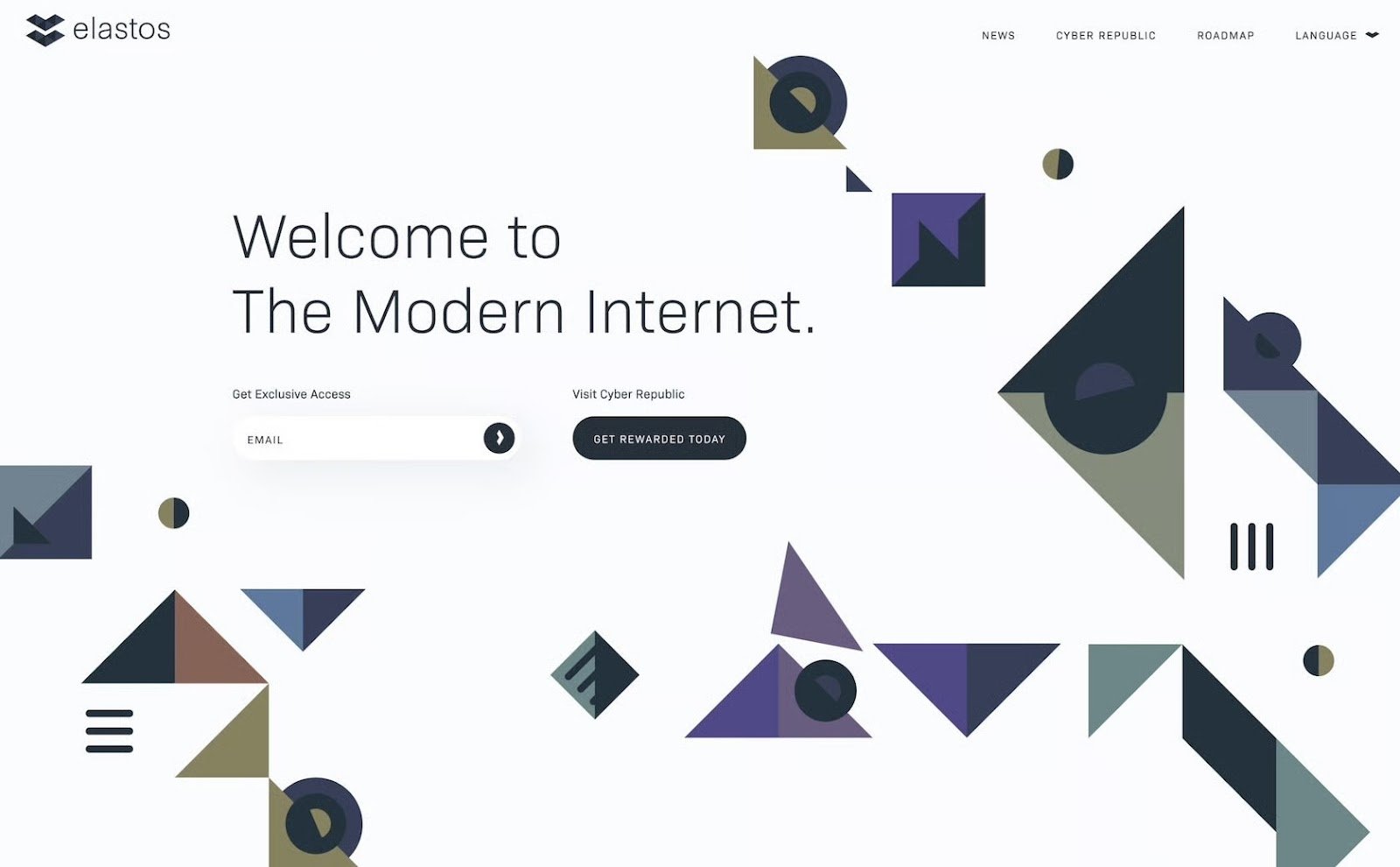 A webpage design that combines the principles of white space, rhythm, movement, and balance.