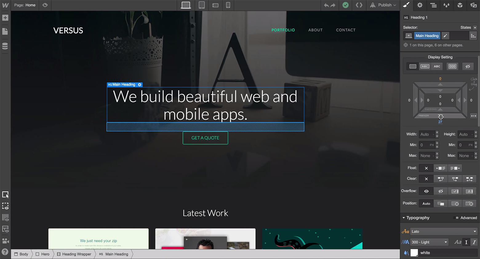 Webflow advantages include a familiar interface