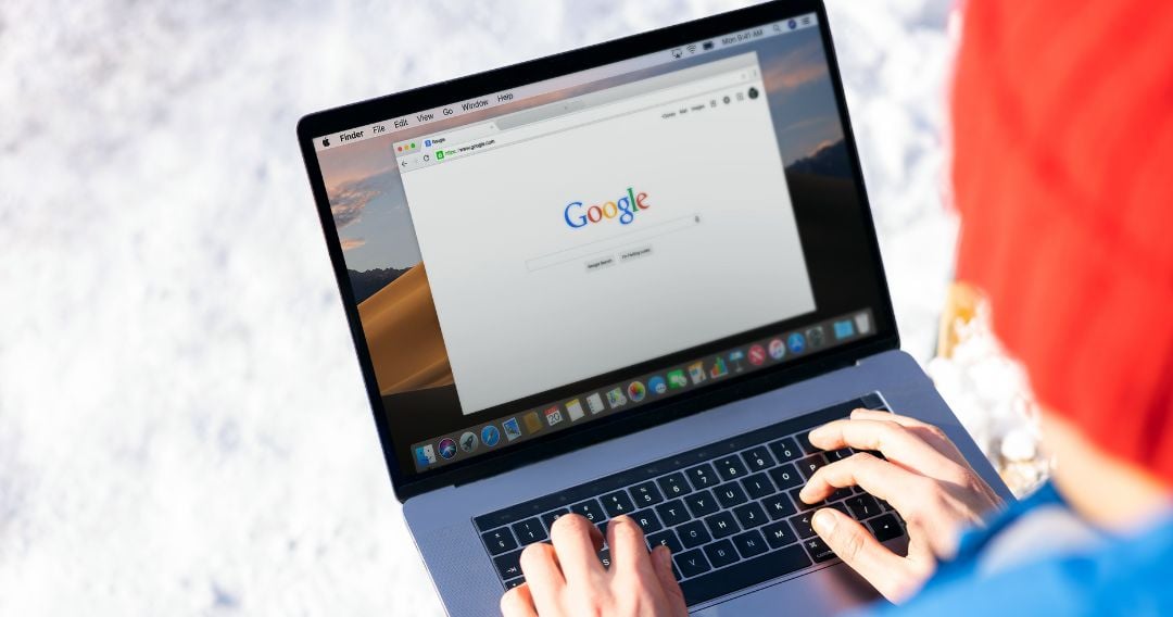 laptop with google search