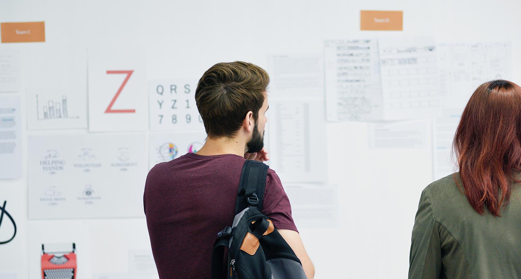 Designers team collaboration on idea board