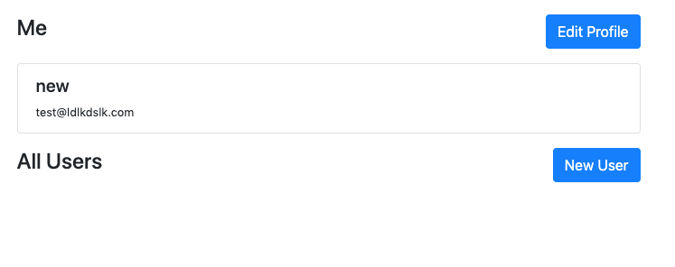 The view of the user resource that the user with the role user has access to