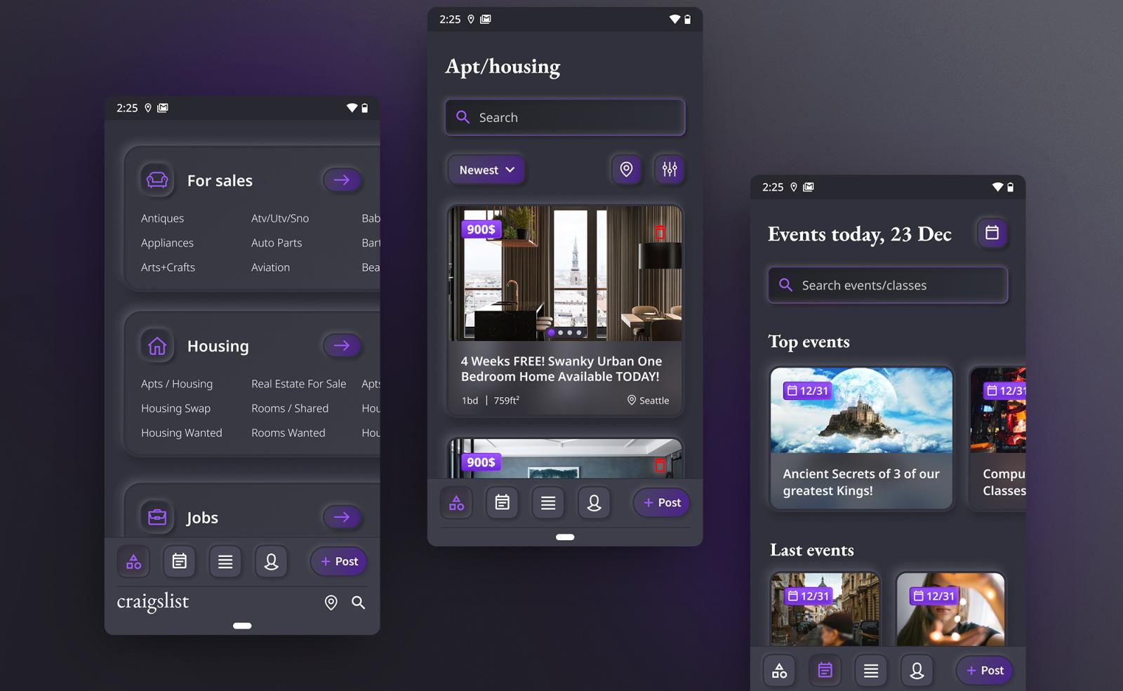 Current UX trend: Neumorphism mixed with dark mode
