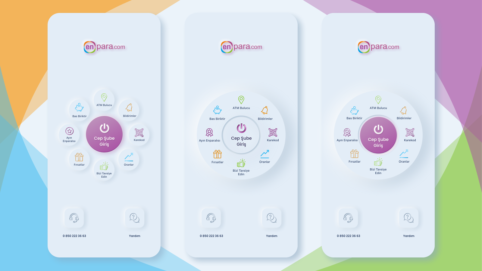 Mobile banking log-in screen done in neumorphist style, a 2019 UX design trend