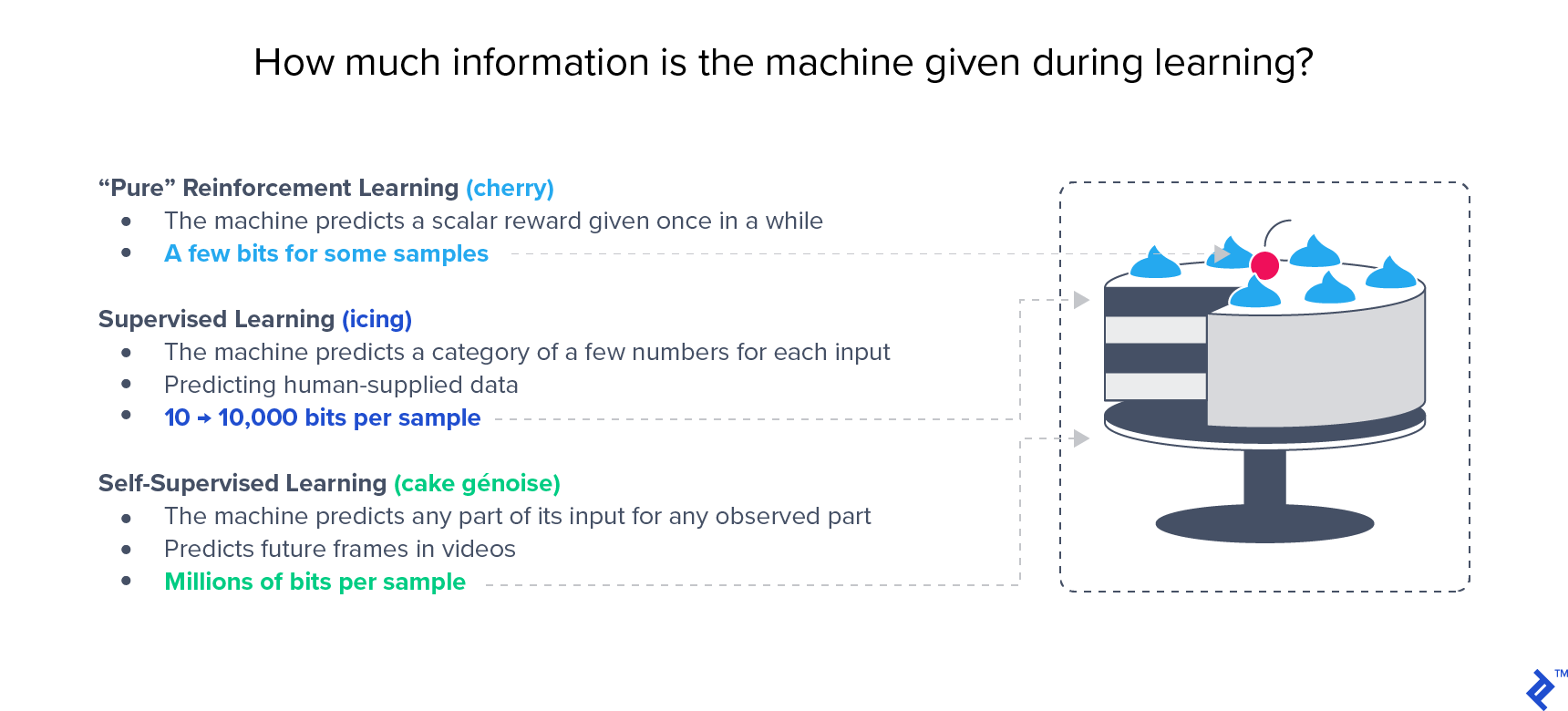 Yann LeCun’s cake analogy