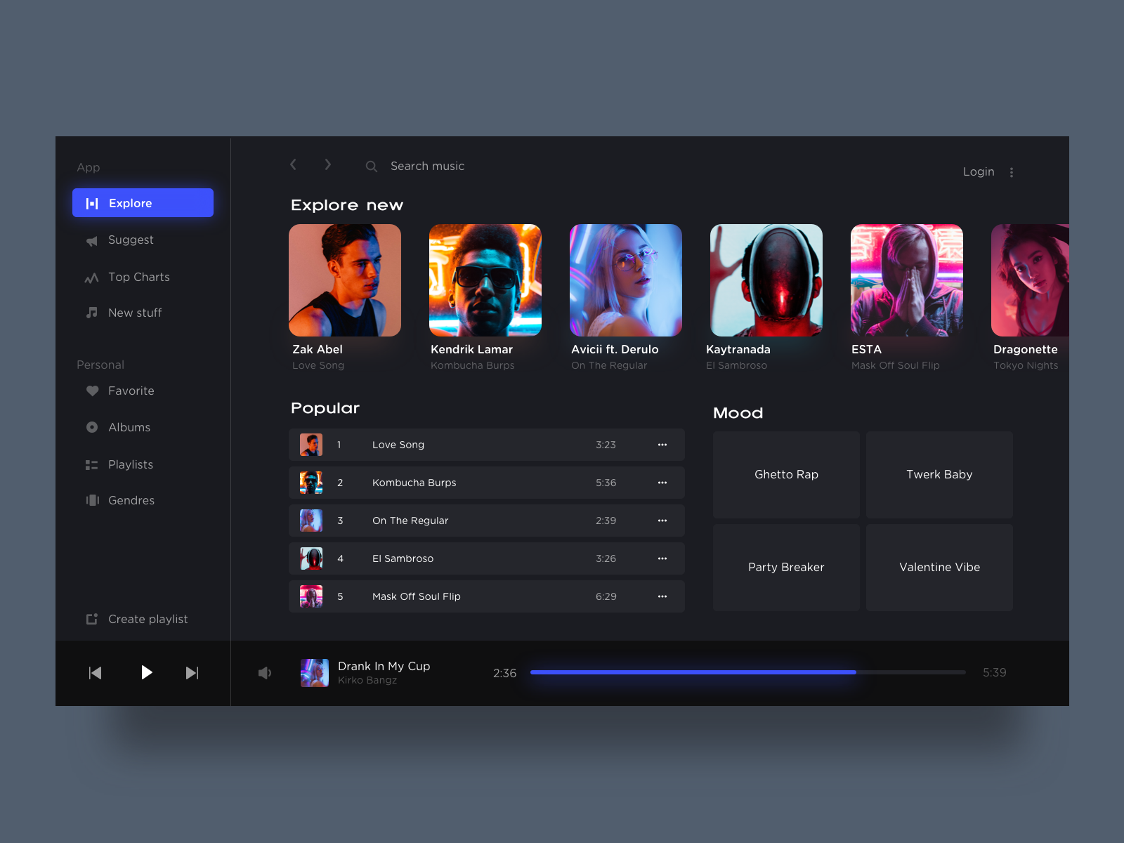 Dark design is an important trending UI