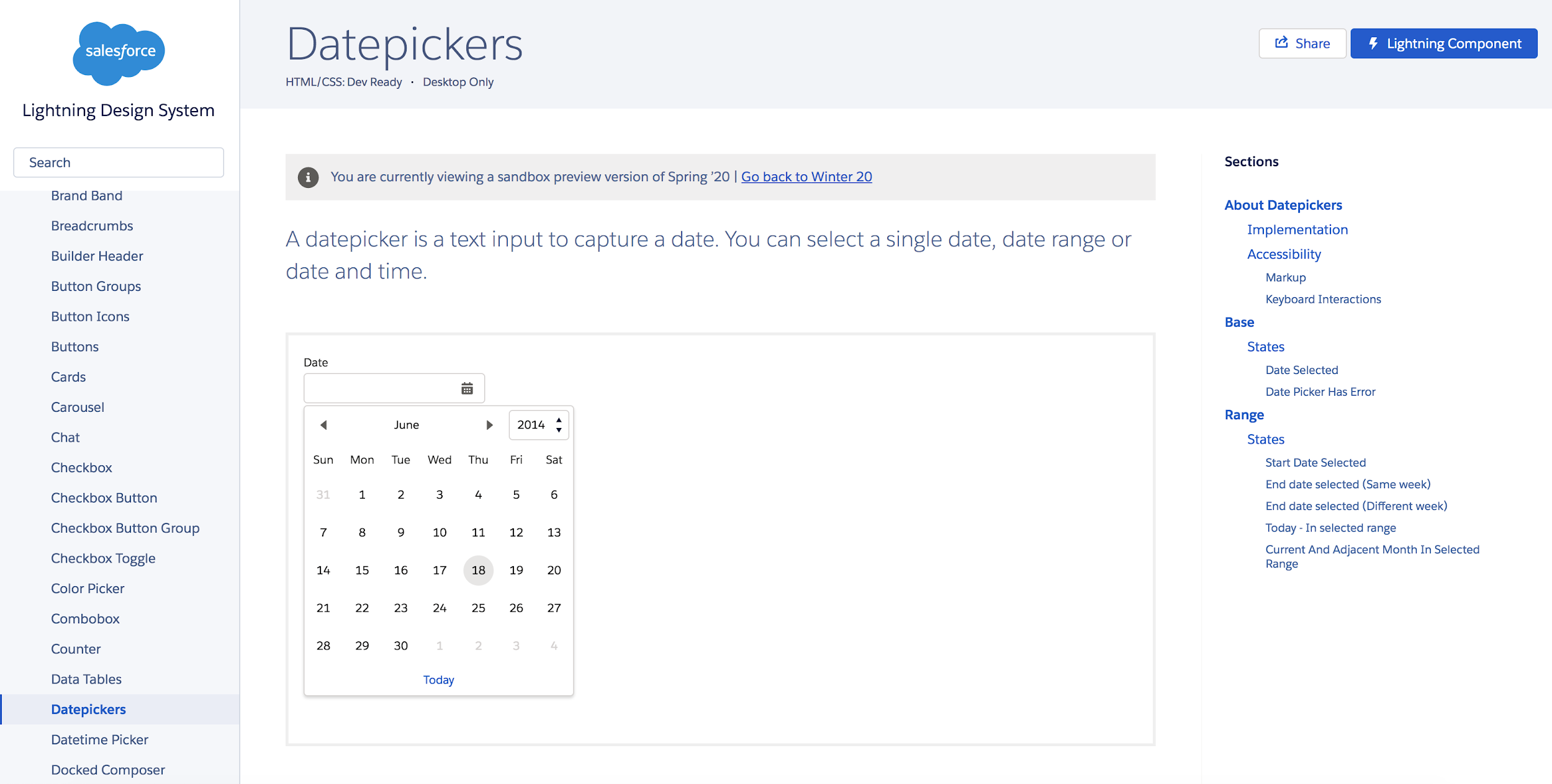 Component library example for the design system in figma