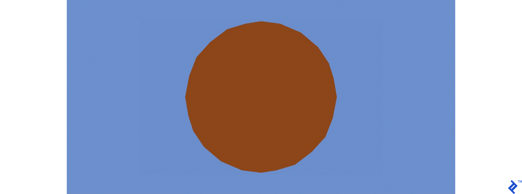 Brown object drawn on the canvas