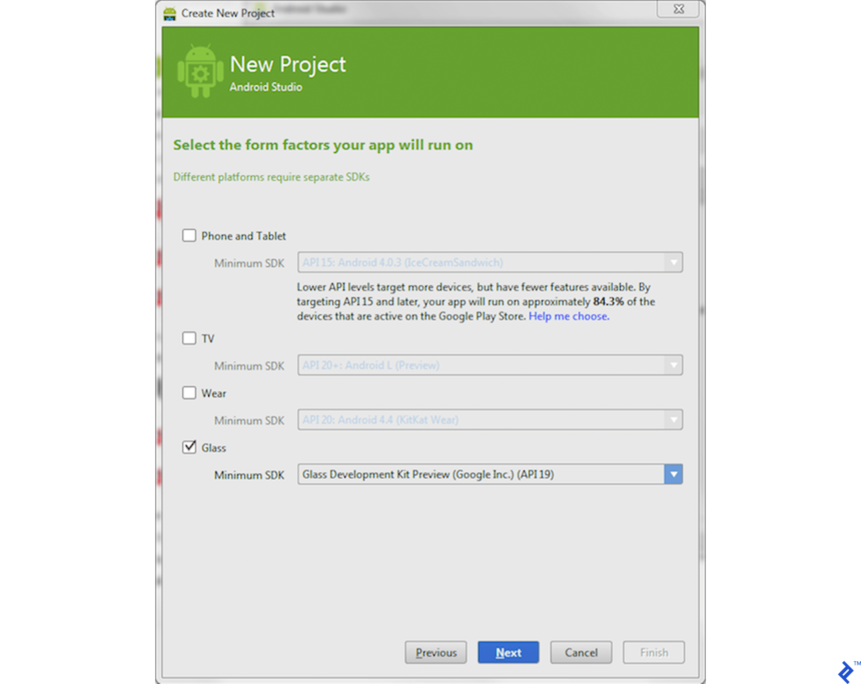 These are some additional Glass application settings.