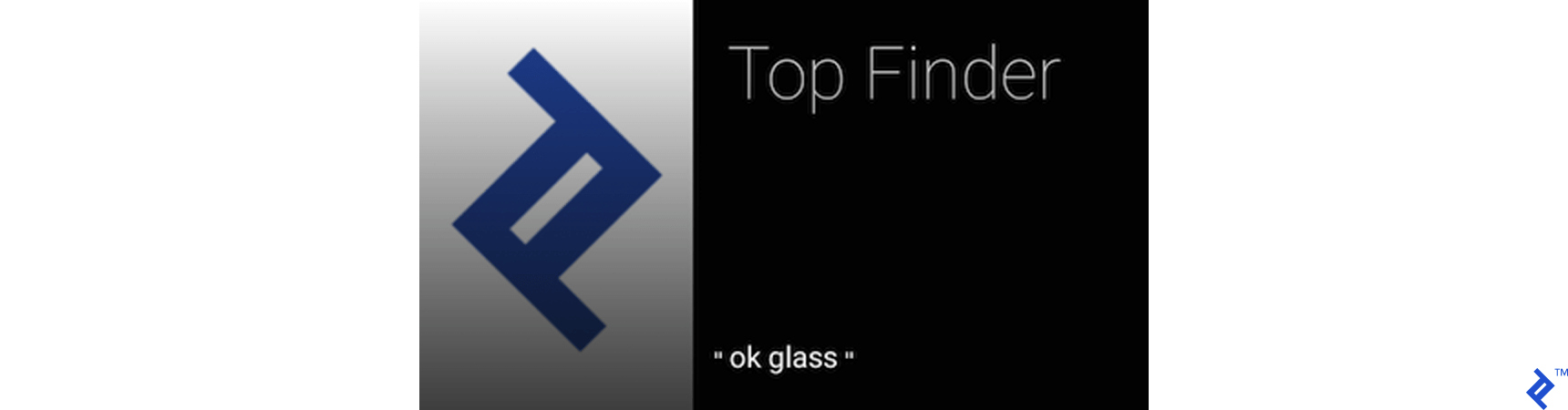 This is the design we chose for our example Glass app home screen.