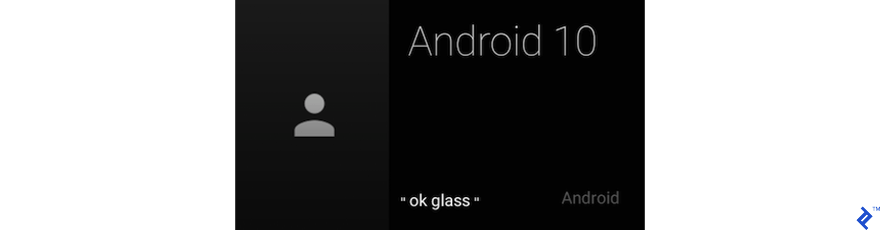In our example Glass application the 10th Android Developer screen looks like this.