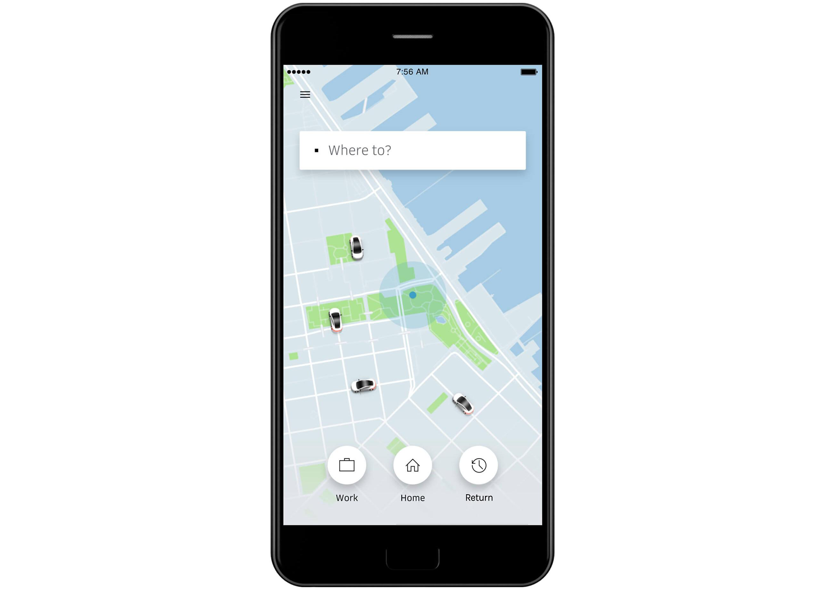 Uber mobile app anticipatory design