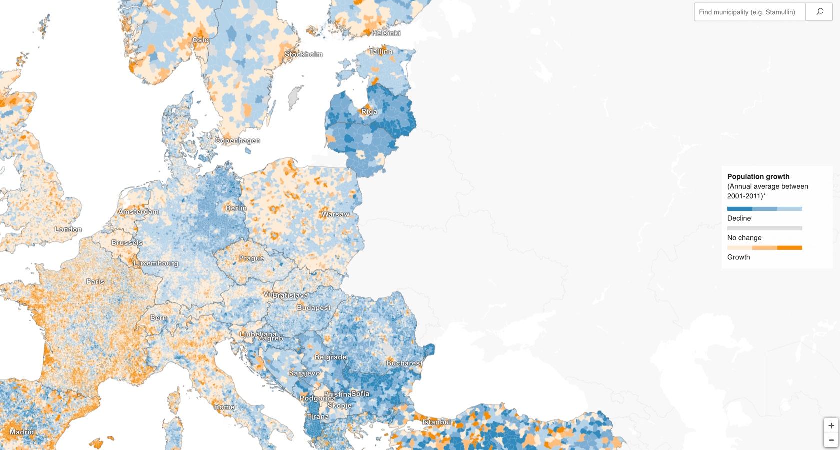 presentation in dashboard A top data visualization example showing thousands of data points in a non-complex graphic