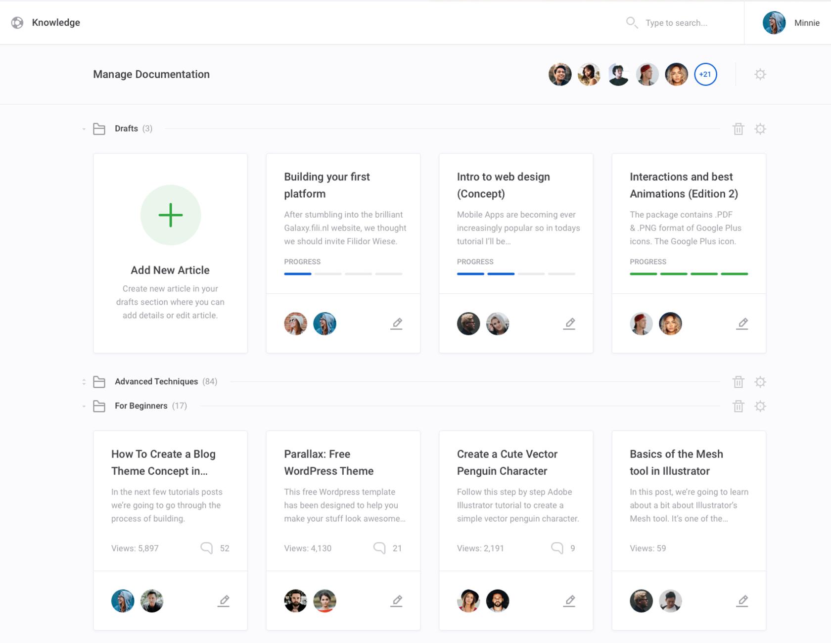 An excellent dashboard design example for a document management system