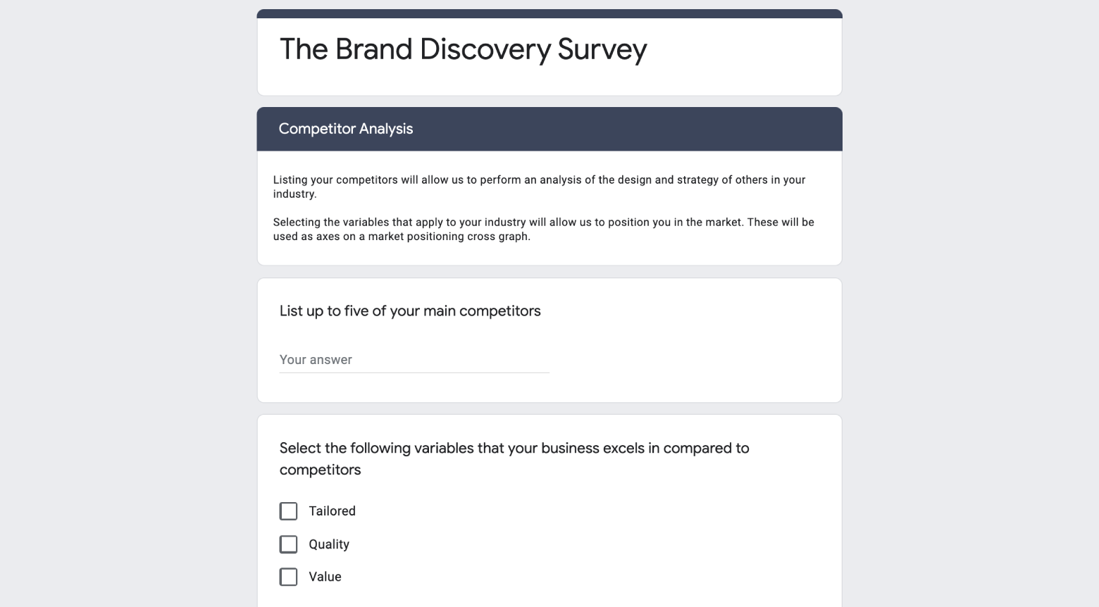 Brand strategy development
