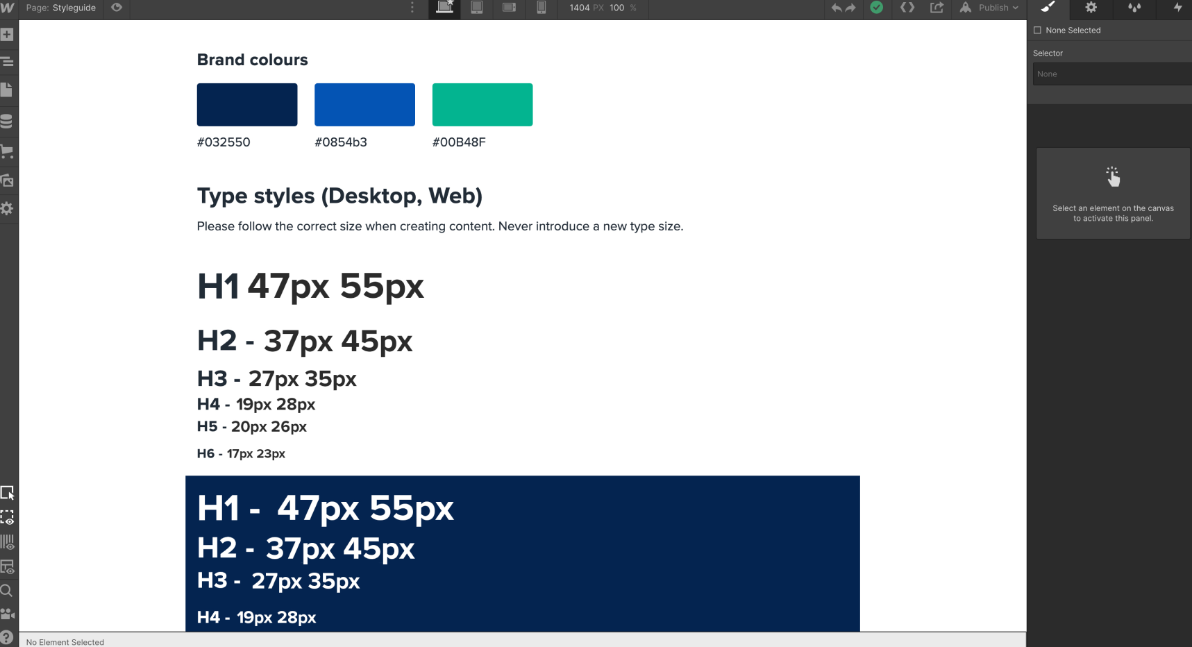 How to use Webflow - a Webflow styleguide